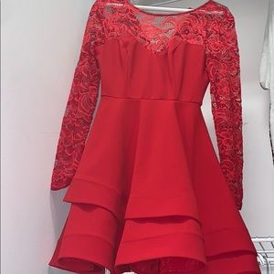 Red lace dress! worn once!